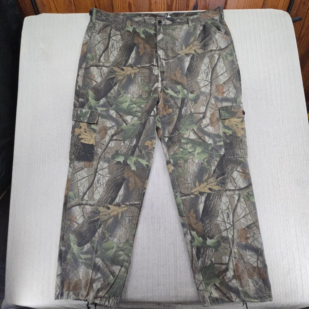 Liberty Pants Mens 44x32 Green Realtree Camo Cargo Relaxed Fit Adjustable Waist